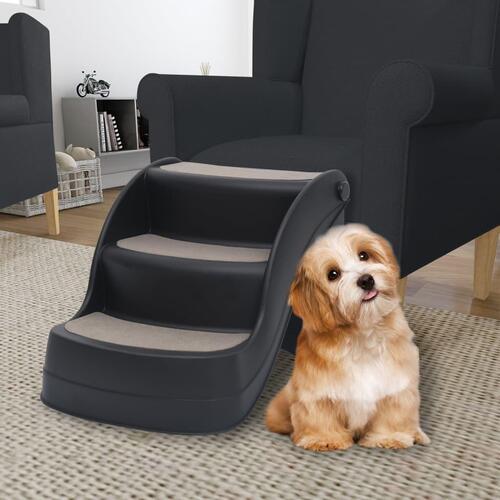 Foldbar hundetrappe 3 trin sort