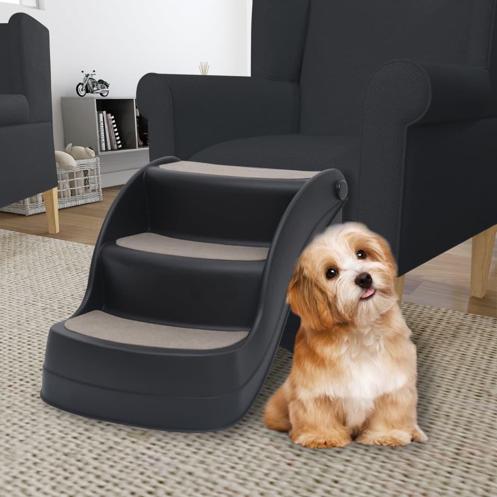 Foldbar hundetrappe 3 trin sort
