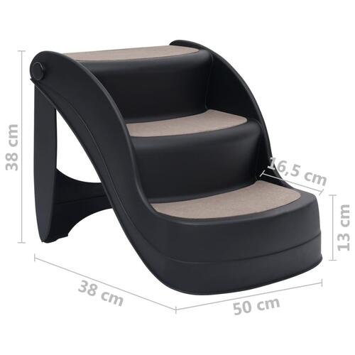 Foldbar hundetrappe 3 trin sort