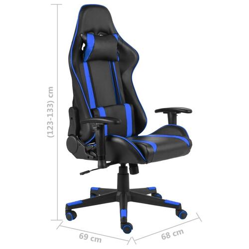 Drejelig gamingstol PVC blå