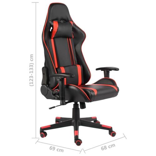Drejelig gamingstol PVC rød