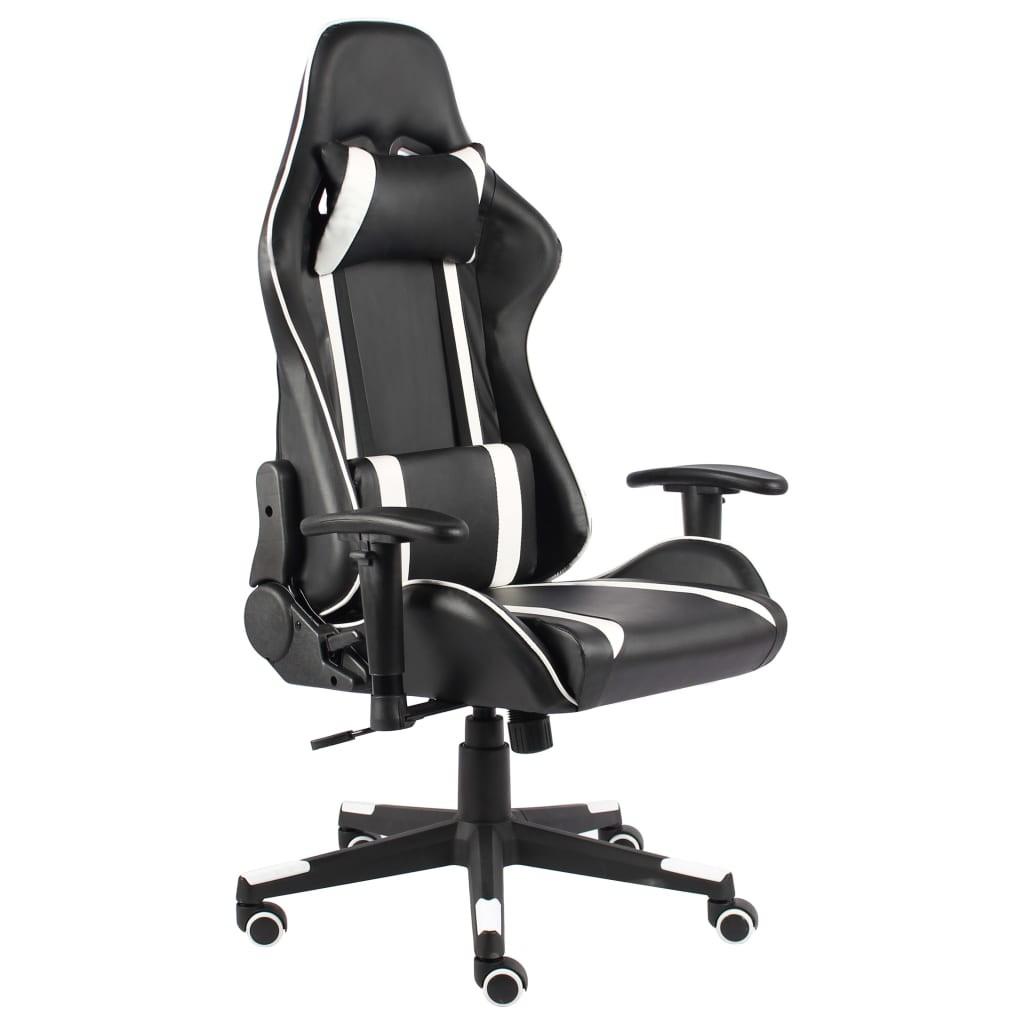 Drejelig gamingstol PVC hvid