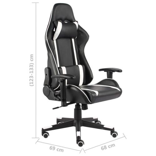 Drejelig gamingstol PVC hvid
