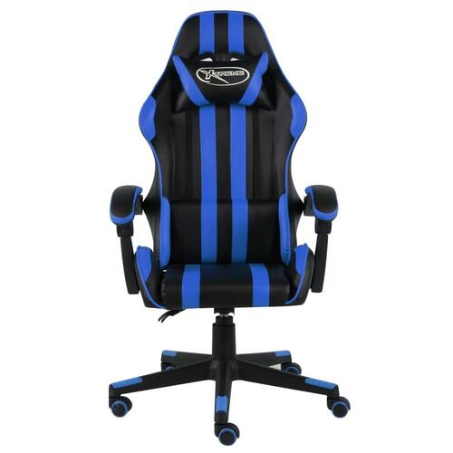Gamerstol kunstlæder sort og blå