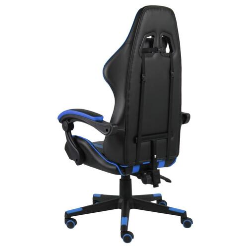 Gamerstol kunstlæder sort og blå