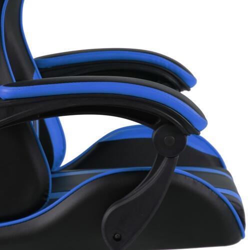 Gamerstol kunstlæder sort og blå