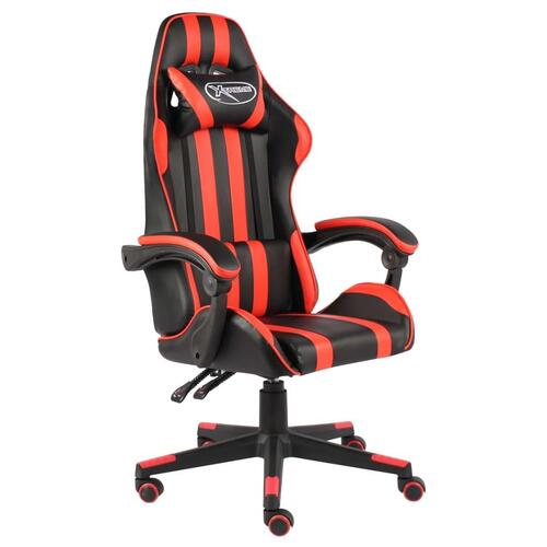 Gamerstol kunstlæder sort og rød