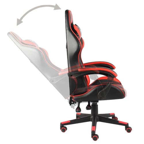 Gamerstol kunstlæder sort og rød