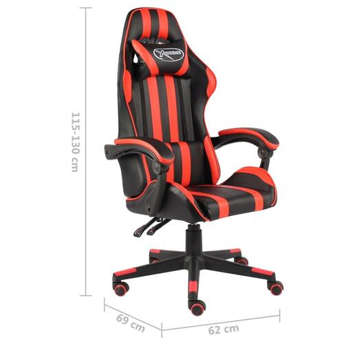 Gamerstol kunstlæder sort og rød
