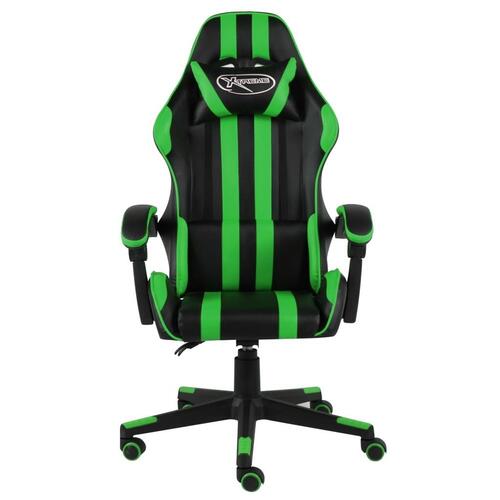 Gamerstol kunstlæder sort og grøn
