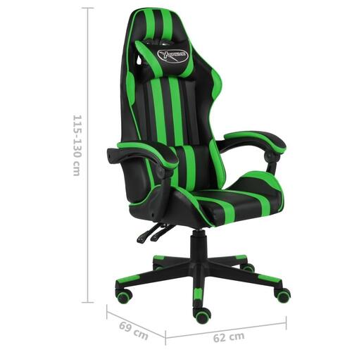 Gamerstol kunstlæder sort og grøn