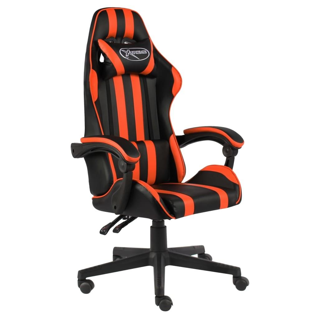 Gamerstol kunstlæder sort og orange