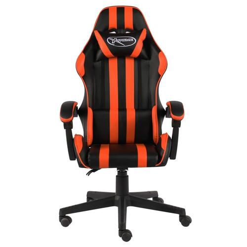 Gamerstol kunstlæder sort og orange