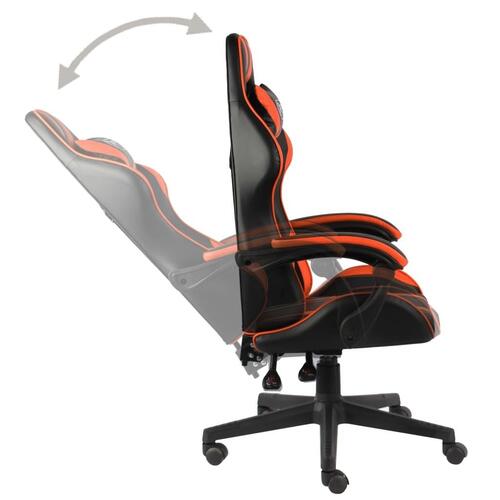 Gamerstol kunstlæder sort og orange