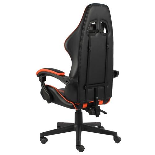 Gamerstol kunstlæder sort og orange
