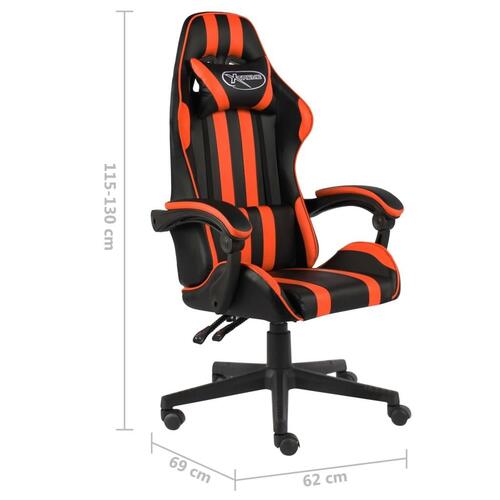 Gamerstol kunstlæder sort og orange