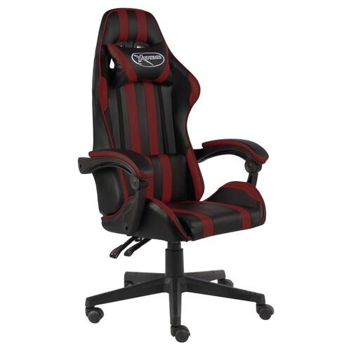 Gamerstol kunstlæder sort og vinrød