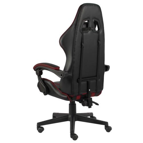 Gamerstol kunstlæder sort og vinrød