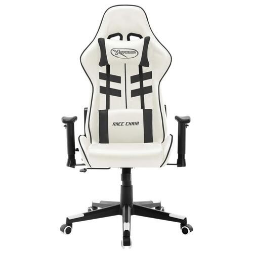 Gamingstol kunstlæder hvid og sort