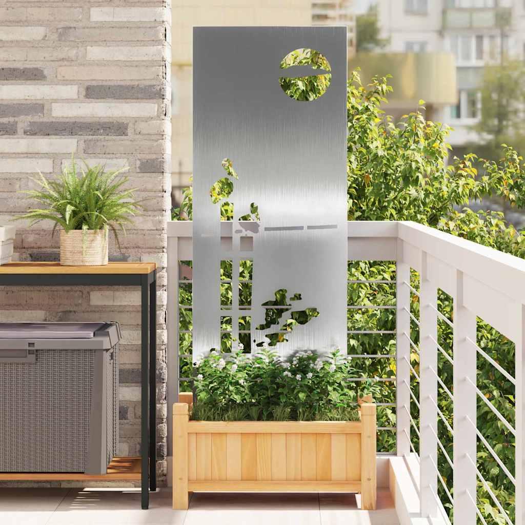 Have privatliv skærm Fretwork Sølv 50 x 140 cm Rustfrit stål