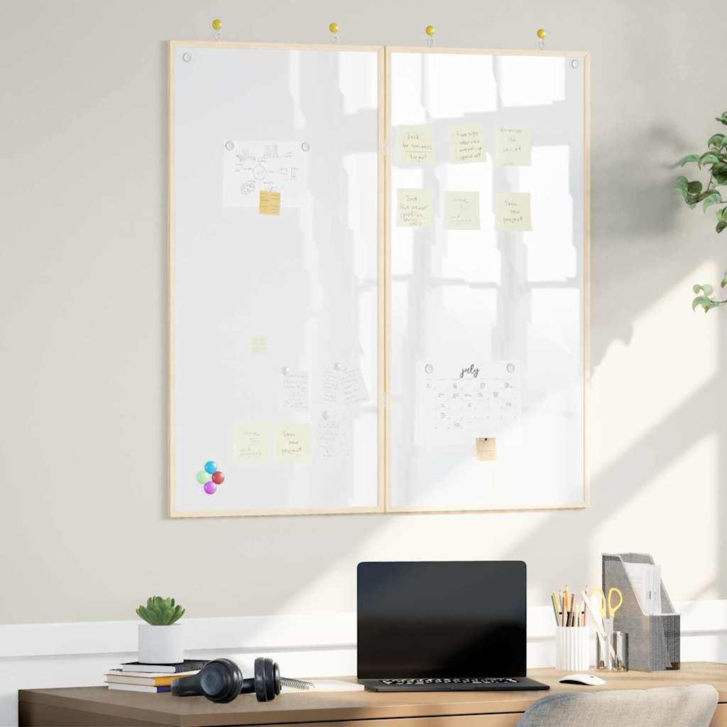 Magnetisk whiteboard Hvid 100 x 1.4 x 100 cm Massivt fyrretræ