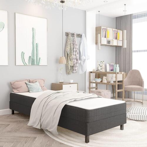 Seng med madras 100x200 cm stof mørkegrå
