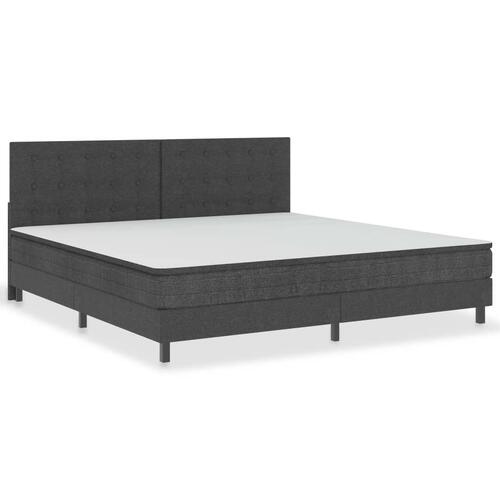 Seng med madras 200x200 cm stof mørkegrå