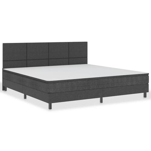 Seng med madras 200x200 cm stof mørkegrå