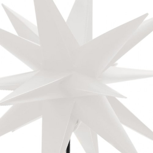 Foldbar julestjerne m. LED-lys på jordspyd 3 stk. - hvid, 57 cm