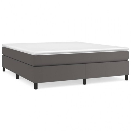 Boxspring sengeramme 160x200 cm i kunstlæder - grå