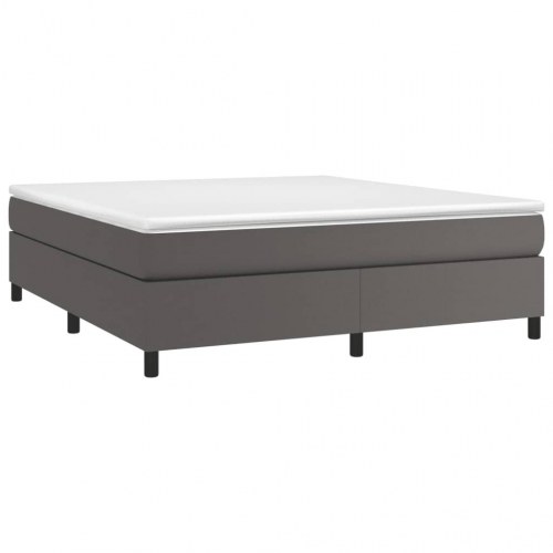 Boxspring sengeramme 160x200 cm i kunstlæder - grå
