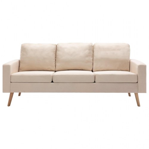 3-personers sofa stof cremefarvet