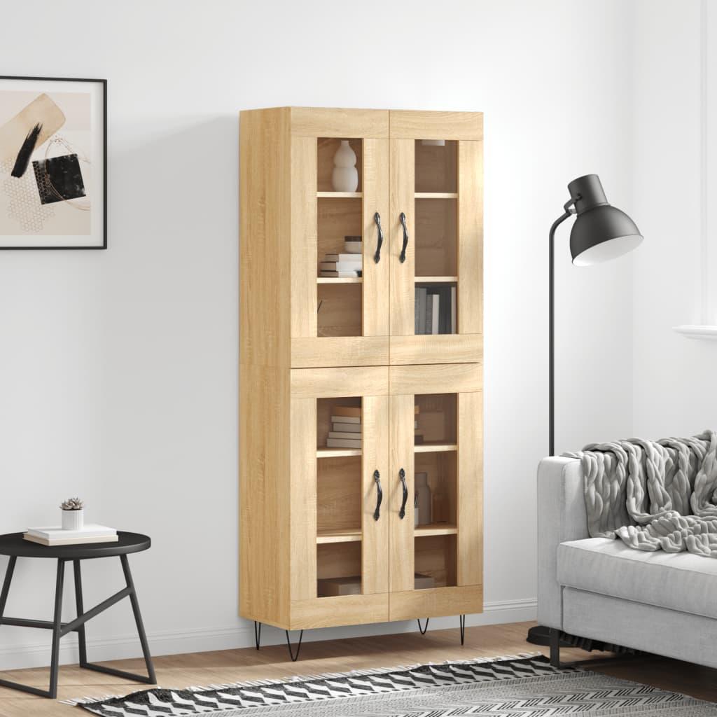 Højskab 69,5x34x180 cm konstrueret træ sonoma-eg billede