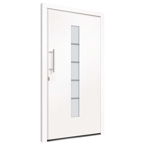 Hoveddør 110x210 cm aluminium og PVC hvid