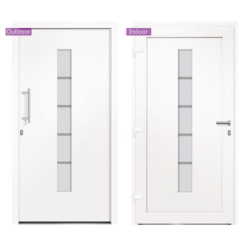 Hoveddør 110x210 cm aluminium og PVC hvid