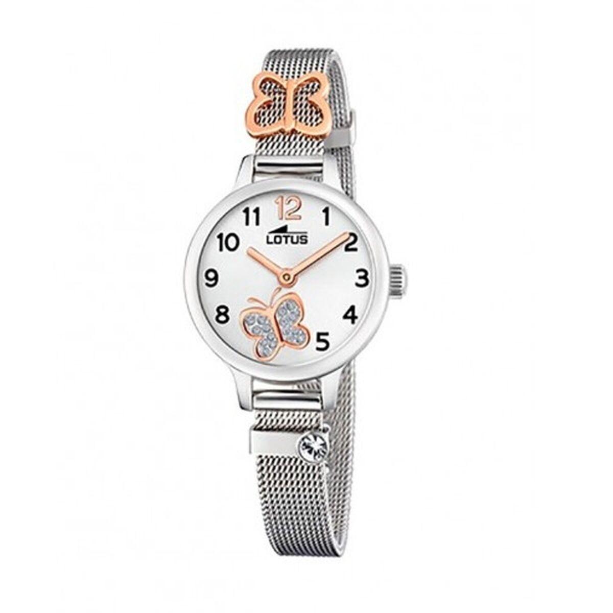 Lotus 18659/2 børneur - armbåndsur i rustfrit stål, hvid/sølv billede