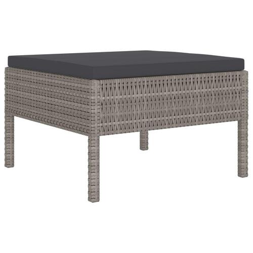Loungesæt til haven 6 dele med hynder polyrattan grå