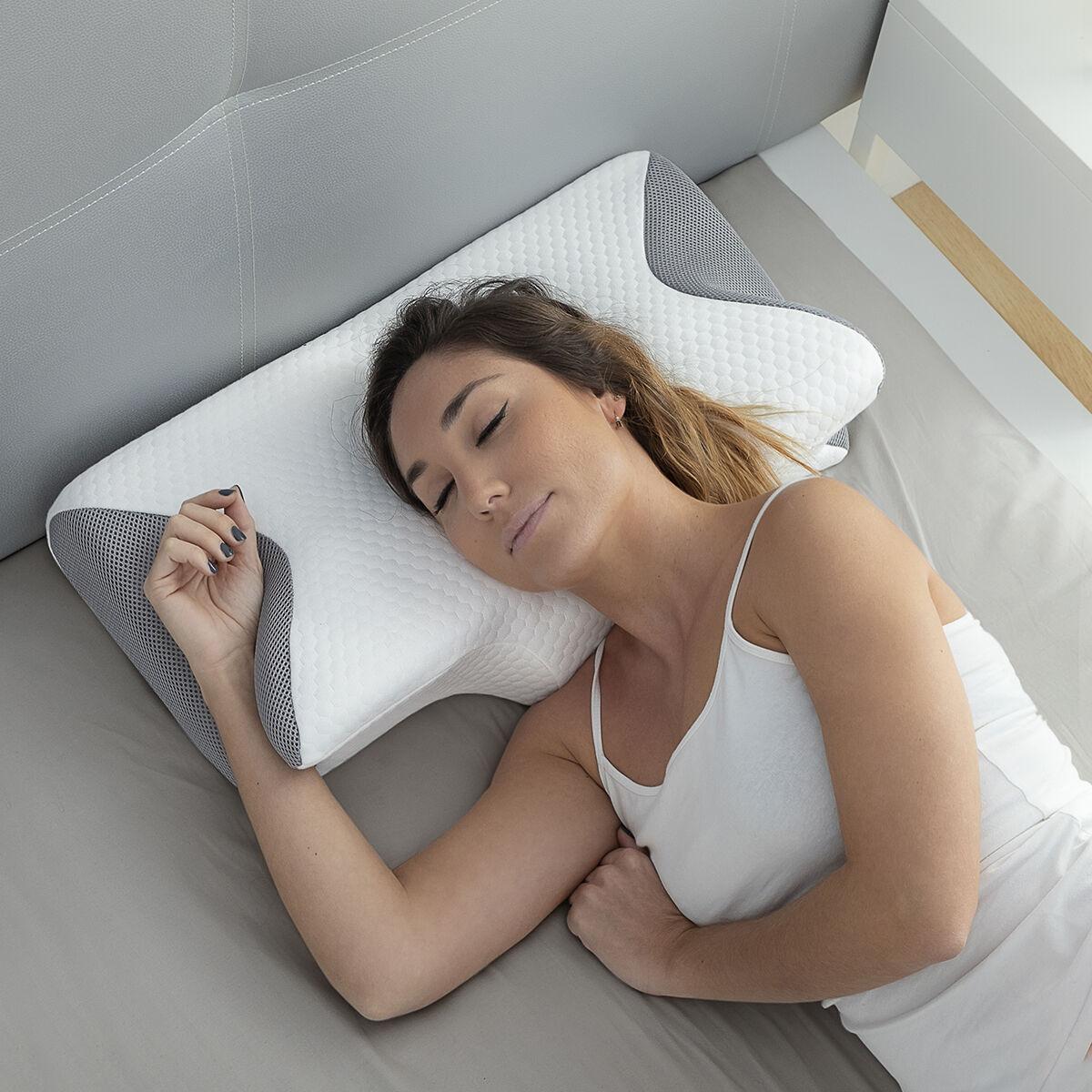 Nakkepude med memory foam - Conforti (hvid/grå) billede