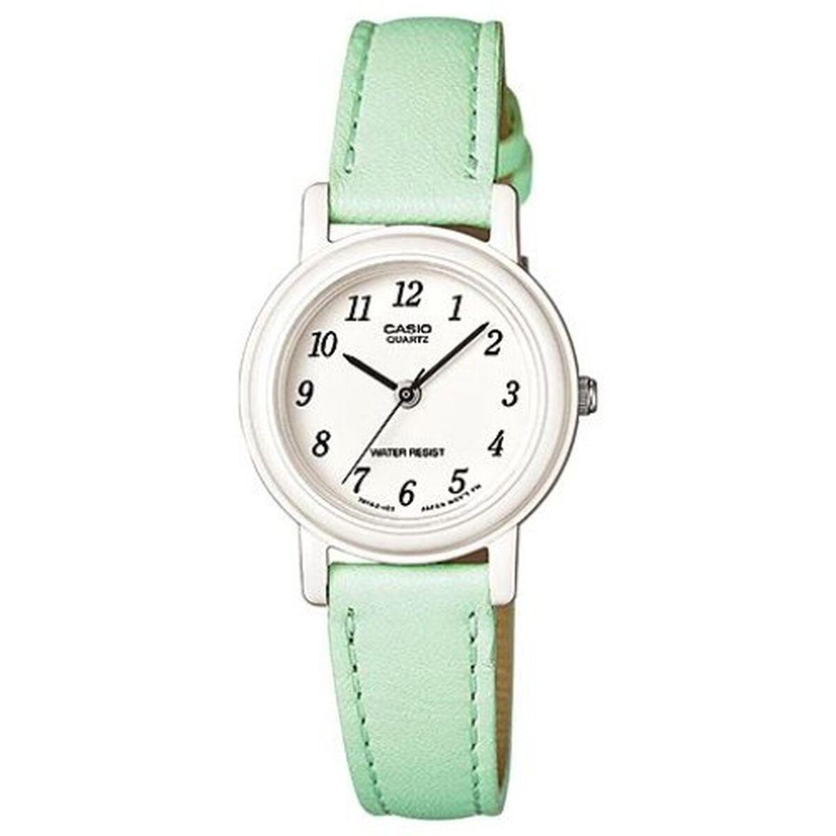 Dameur Casio POP LADY - grøn læderrem (Ø 25 mm) billede