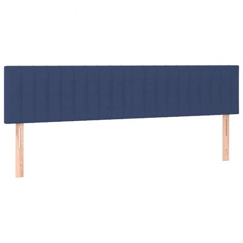 Kontinentalseng med madras 120x190 cm - blå stof, inkl. topmadras og bænk