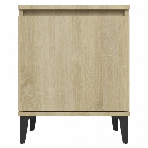 Sengeborde med metalben 40×30×50 cm - sonoma-eg (2 stk.)