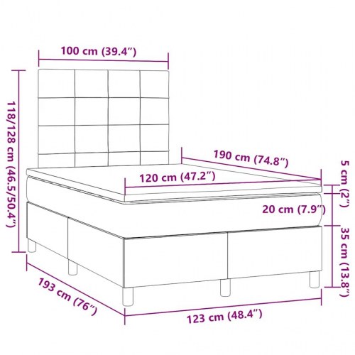 Kontinentalseng med madras 120×190 cm - stof, blå