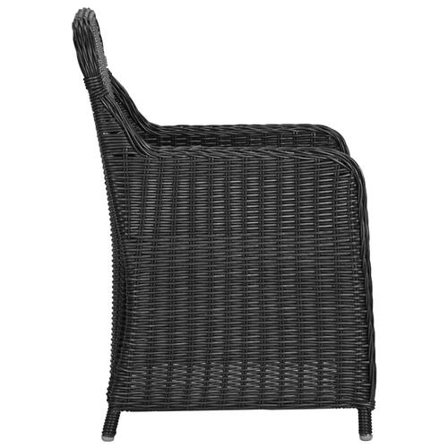 Udendørs spisebordssæt 9 dele polyrattan sort