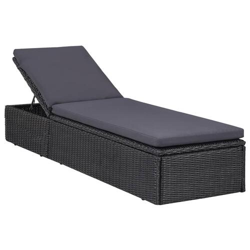 Udendørs spisebordssæt 11 dele polyrattan sort