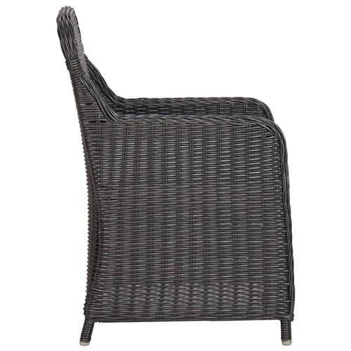 Udendørs spisebordssæt 7 dele polyrattan sort