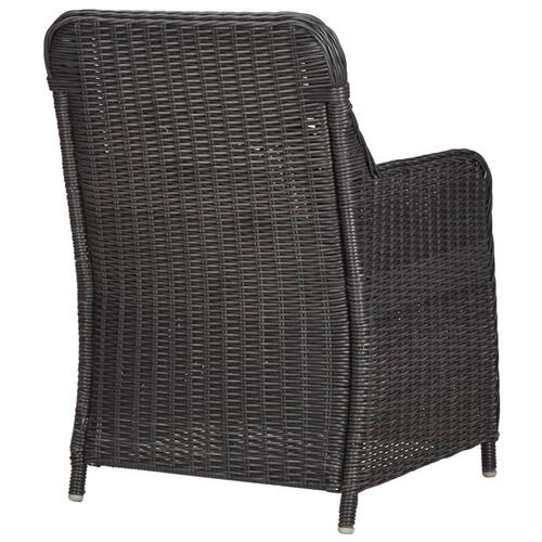Udendørs spisebordssæt 7 dele polyrattan sort