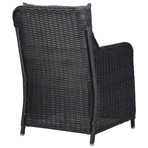 Udendørs spisebordssæt 9 dele polyrattan sort