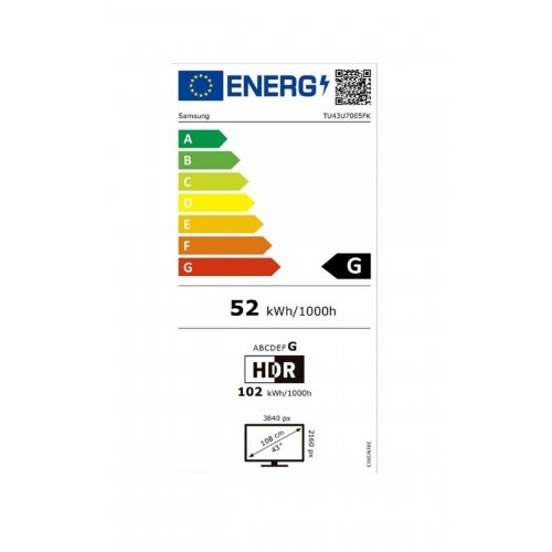 4K TV Samsung 43" Crystal UHD (TU43U7005F) - LED, HDR, Tizen