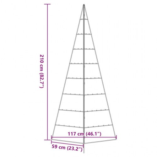 Dekorationstræ i metal - sort, 210 cm