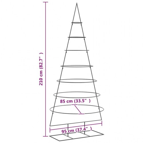 Dekorationstræ i metal 210 cm - sort
